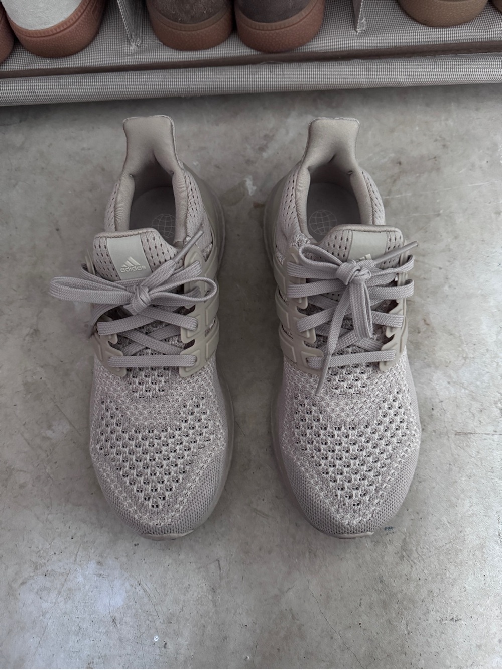 adidas Women’s Light Beige Knit Running Shoes